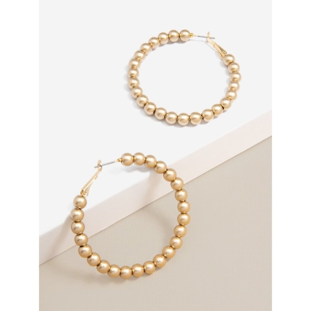 Matte Metal Beaded Hoop Earring • Choose Silver, Gold or Mixed!